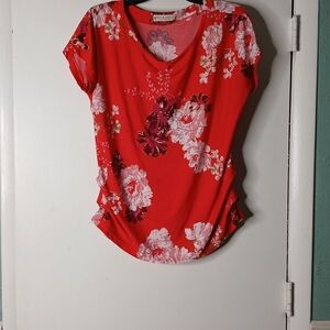 Croft & Barrow Red Floral Blouse